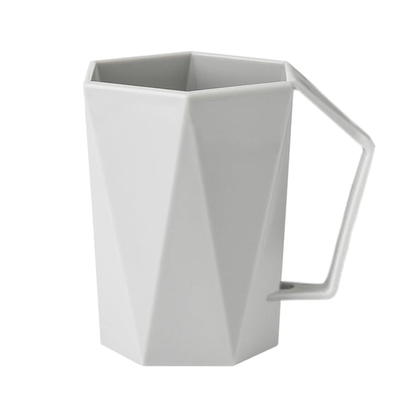 9 Oz Small Plastic Coffee Cups with Handles (Grey) 3.5 Inch Reusable or Disposable Plasitc Tea Cups with Handles for Party & Wedding Cafe, Disposable Mugs for Hot Drinks & Cold Drinks