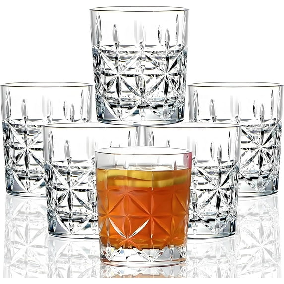 9 Oz Unbreakable Tritan Drinking Glasses Dishwasher Safe Acrylic Glasses Drinkware BPA Free Hard Plastic Cups Reusable Kitchen Water Glasses Drinking Set of 6 (Clear)