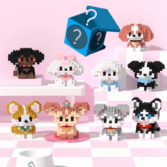 9 PACK Mini Pet Dog Series Building Building Blocks Dog Toys Educational DIY Toys Animals Set Gifts for Birthday-Random Blind Box Series