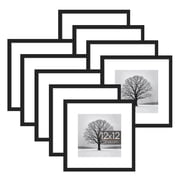 Sindcom 9 Pack 12x12 Picture Frames,Display Pictures 8x8 with Mat or 12 x 12 Without Mat,Gallery Wall Photo Frames, Blac