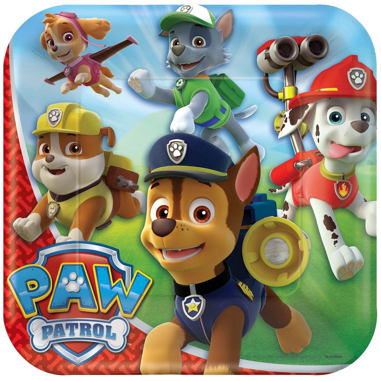 9" PAW Patrol Square Paper Party Plate, 8ct - image 1 of 3