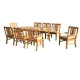 thumbnail image 1 of 9 PC A Grade Outdoor Patio Teak Dining Set - 94" Double Extension Oval Table & 8 Osawa Arm Chairs, 1 of 4