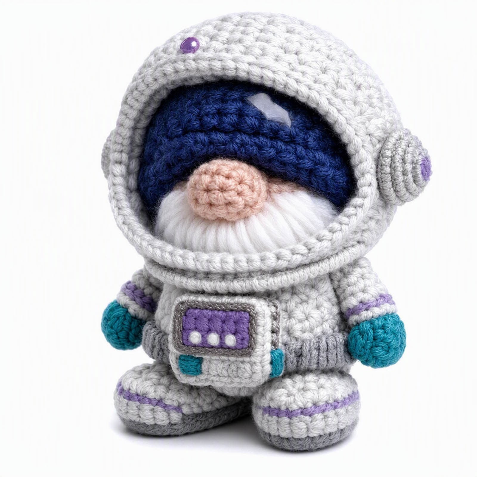 9 PC Crochet DIY Kit, Blue Cloth Character Craft Project, 8.66 x 8.66 x ...