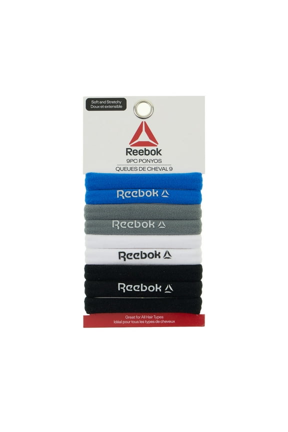 Reebok 9 Piece Ponyos For All Hair Types With Soft Fabric And Great Elasticity