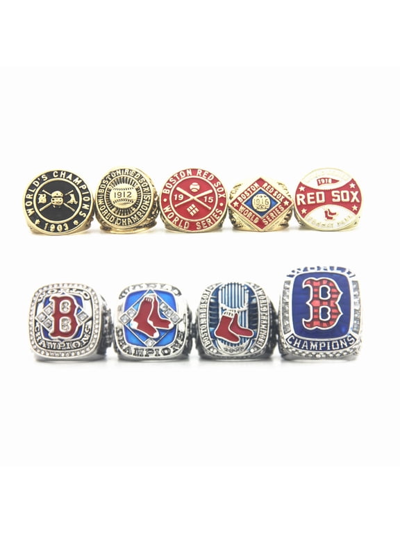 9 PCS Bos RED Baseball series World sox Ortiz Championship Replica rings set gifts with wooden box