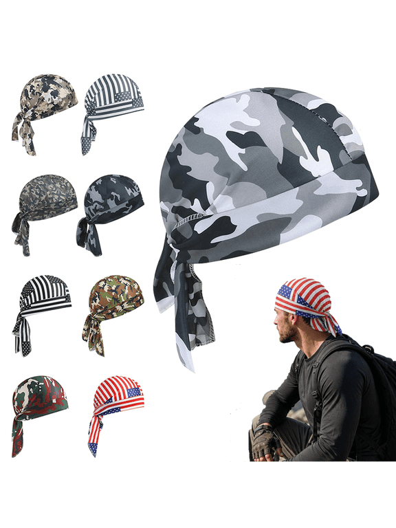 9 PCS Cooling Skull Caps Motorcycle Head Wrap Bandana Hats Helmet Liners for Men and Women