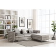 thumbnail image 1 of 9 PCS Corduroy Flexible Combination Sectional Sofa Dark Grey, 1 of 8