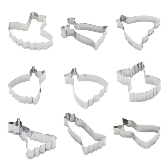 REOFLYUP Baking Tools Skirt Dress Shape Cookie Cutter Silver 9PCS