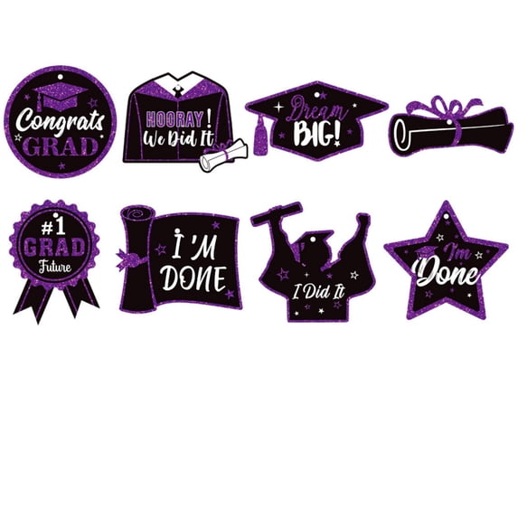 9 PCS Graduation Decoration - Class of 2026 Graduation, Graduation Party Decorations, Graduation Gifts, Senior 2026 Celebration Decor, Graduation Centerpieces for Tables Decoration #Purple