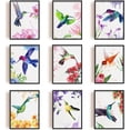 thumbnail image 1 of 9 PCS Hummingbirds Unframed Canvas Prints Watercolor Wall Art Print Birds with Flower Canvas Print Animals Artwork Abstract Painting Vintage Wall Decor for Bedroom Office Decoration Colorful DIY, 1 of 7