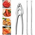thumbnail image 1 of 9 PCS Lobster Crackers and Picks Set, Stainless Steel Crab Leg Tools, including 3 Lobster Cracker and 6 Forks, Heavy Duty Shellfish Nut Cracker Set, Seafood Tools for King Crab Legs Shellfish Claw, 1 of 10