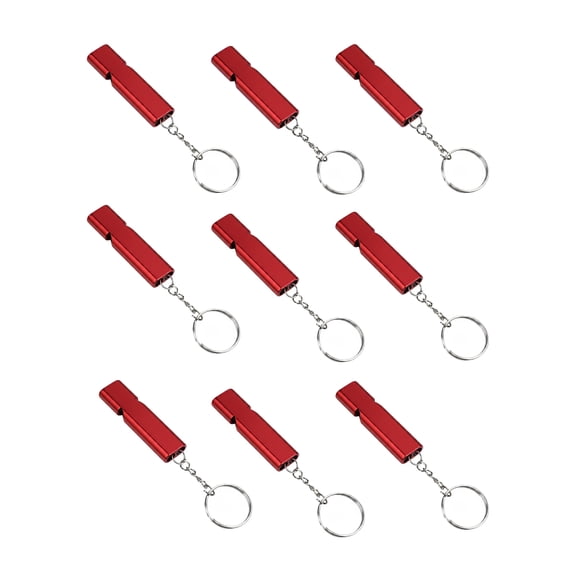 9 PCS Outdoor Survival Whistle Dual-Tube Sharp Sound Fast Travel 120dB Resonance Portable Aluminum Whistles Waterproof/Dust-proof for Backpacking Outdoor Travelling Use