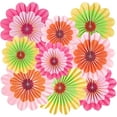 thumbnail image 1 of 9 PCS Paper Flowers Decorations Hanging Carnival Paper Fans Decorations Flower Paper Fans Paper Floral Backdrop Spring Decorations, 1 of 14