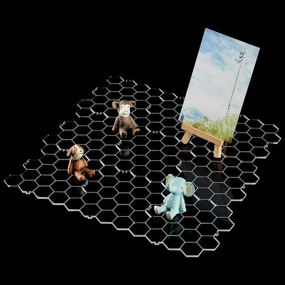 9 PCS Plastic Display Base Clear Display Pedestal Stand Splicing Display Stand Action Figure Display Bases Jewelry Stand Showcase Base Splicing Display Sheet for DIY Craft Making Supply for DIY