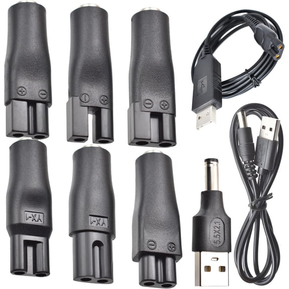 9 PCS Replacement Power Cord 5V Charger USB Adapter Suitable for Electric Hair C