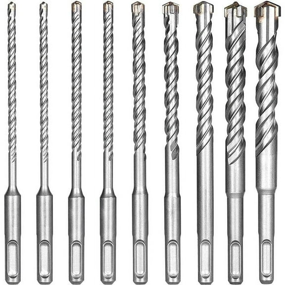 9 PCS SDS Plus Concrete Drill Bits Four-edge drill bits for concrete drilling-