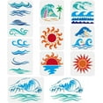 thumbnail image 1 of 9 PCS Sea Waves Painting Stencil Sun Beach Template Summer Surfing Template Coconut Tree Stencil Summer Theme for Painting on Wall Wood Canvas Fabric Furniture, 1 of 7