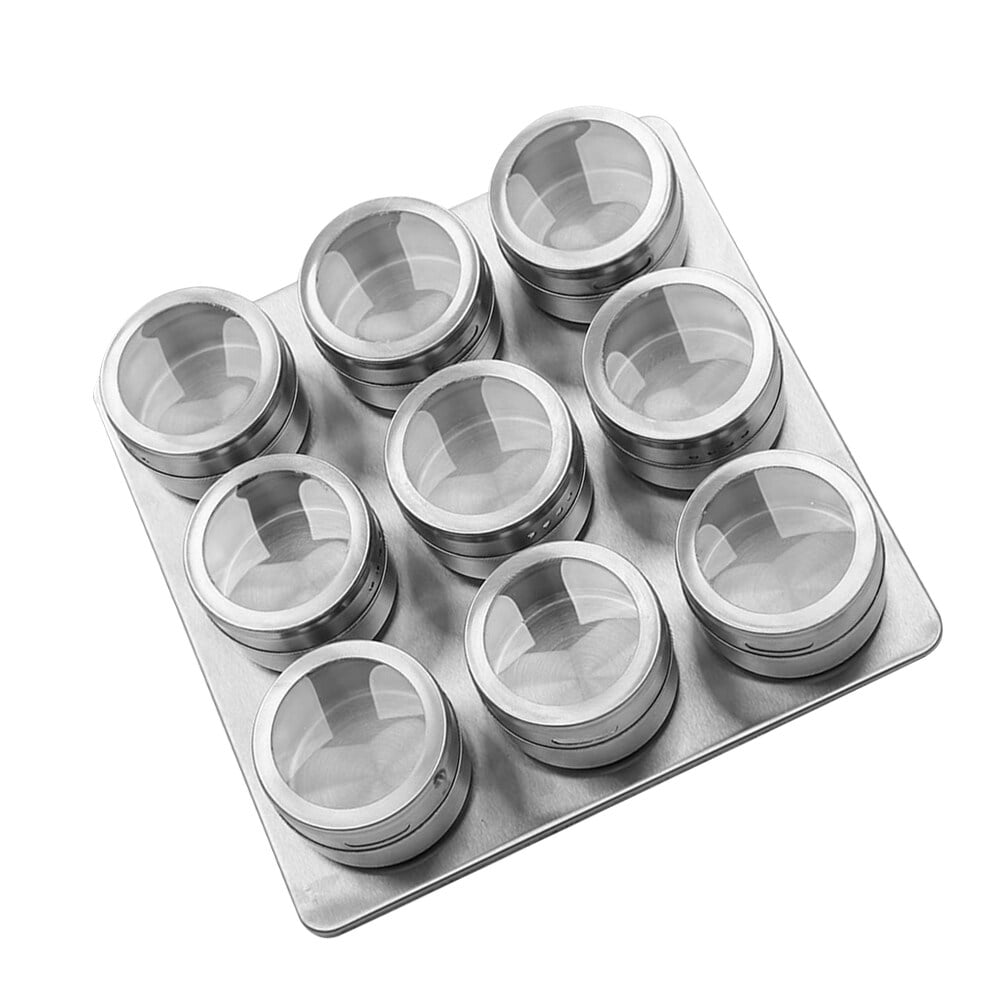 9 PCS Stainless Steel Seasoning Containers Condiment Tins