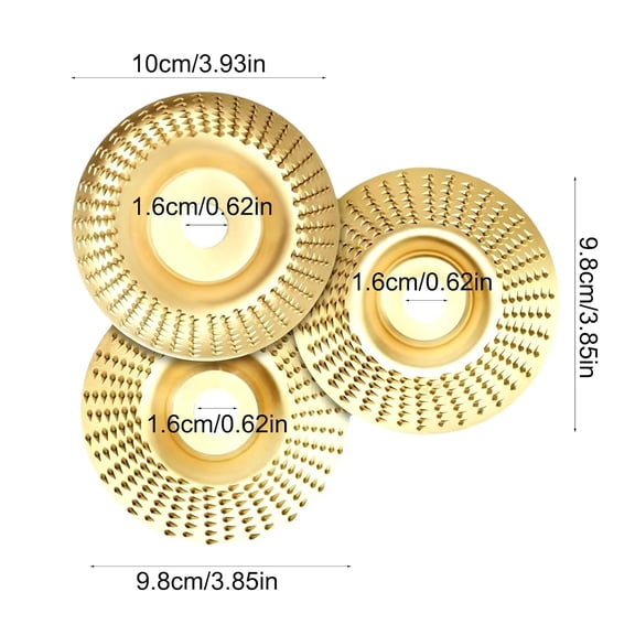 9 PCS Tungsten Carbide Wood Carving Disc Set, Angle Grinder Grinding Wheel Polishing Pad, Heavy Duty Wood Shaping Sanding Disc for Woodworking Surface Finishing, 3 Styles