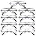 thumbnail image 1 of 9 PK Mens Retro Aviator Reading Glasses Metal Frame Blue Light Blocking Readers, 1 of 11