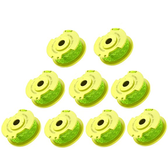 9 Pack 0.08 Inch 11FT Replacement Trimmer Spools Trimmer String Line Compatible with Ryobi 18V,24V,40V AC80RL3 (9 Spools)