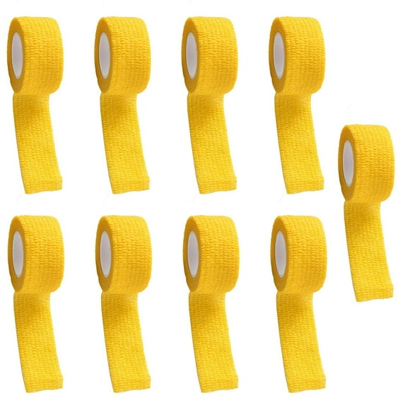 9 Pack 1" Adhesive Wrap Self Stick, Multi-Color Elastic Self-Adhesive Bandage, Wrap Bandages, Breathable Wrist Ankle Finger Wrap, Ideal for Sports Protection, Injury Fixation & Daily Care Use
