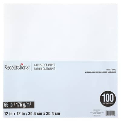 9 Pack: 100 ct. (900 total) White 12" x 12" White Cardstock Paper by Recollections