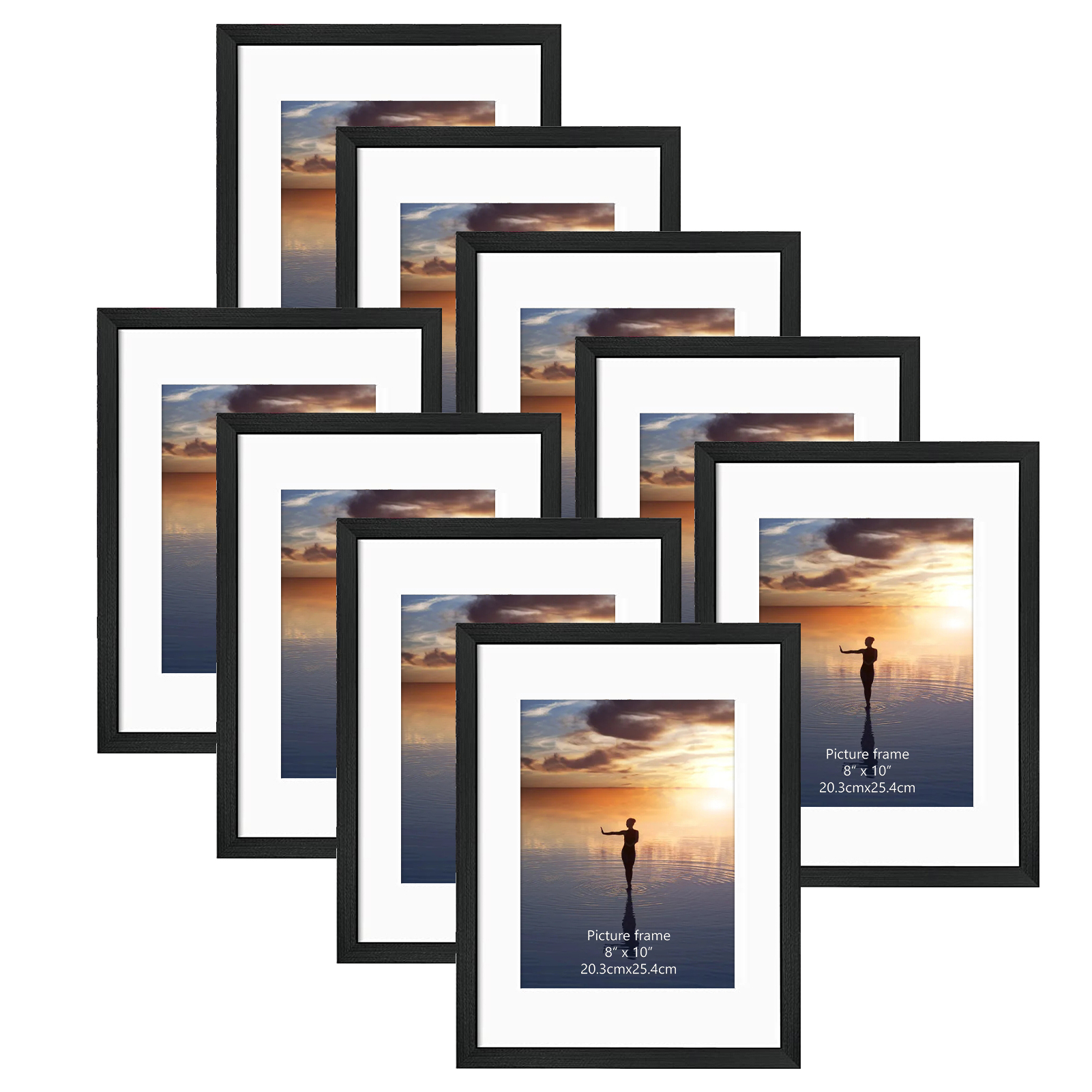 Mainstays 11x14 Black Float Frame For 8x10 Photos