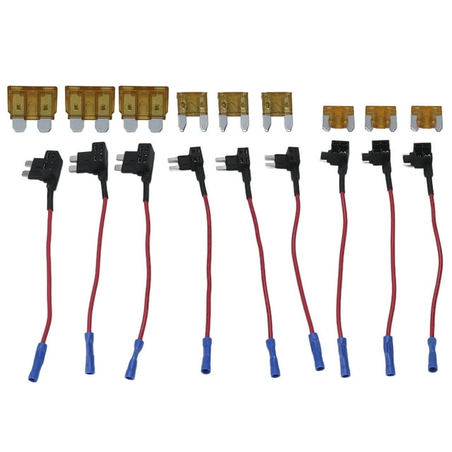 9 Pack 12V Add A Circuit Adapter 3 Types Fuse Tap Holder Standard Mini