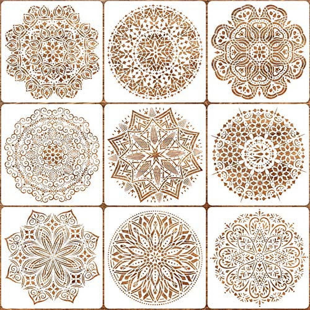 8pcs Abstract Texture Stencils For Painting, Reusable DIY Stencils Wood  Grain, Mixed Crackle Marble, Bricks, Spray Paint Art Stencils For Wood Wall  De