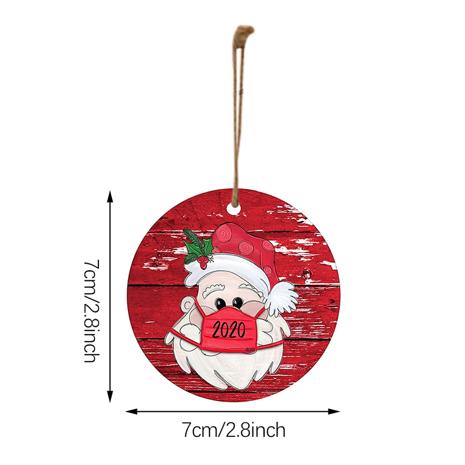 9Pack 2024 Christmas Ornament Santa Wearing A Face Mask Decorate