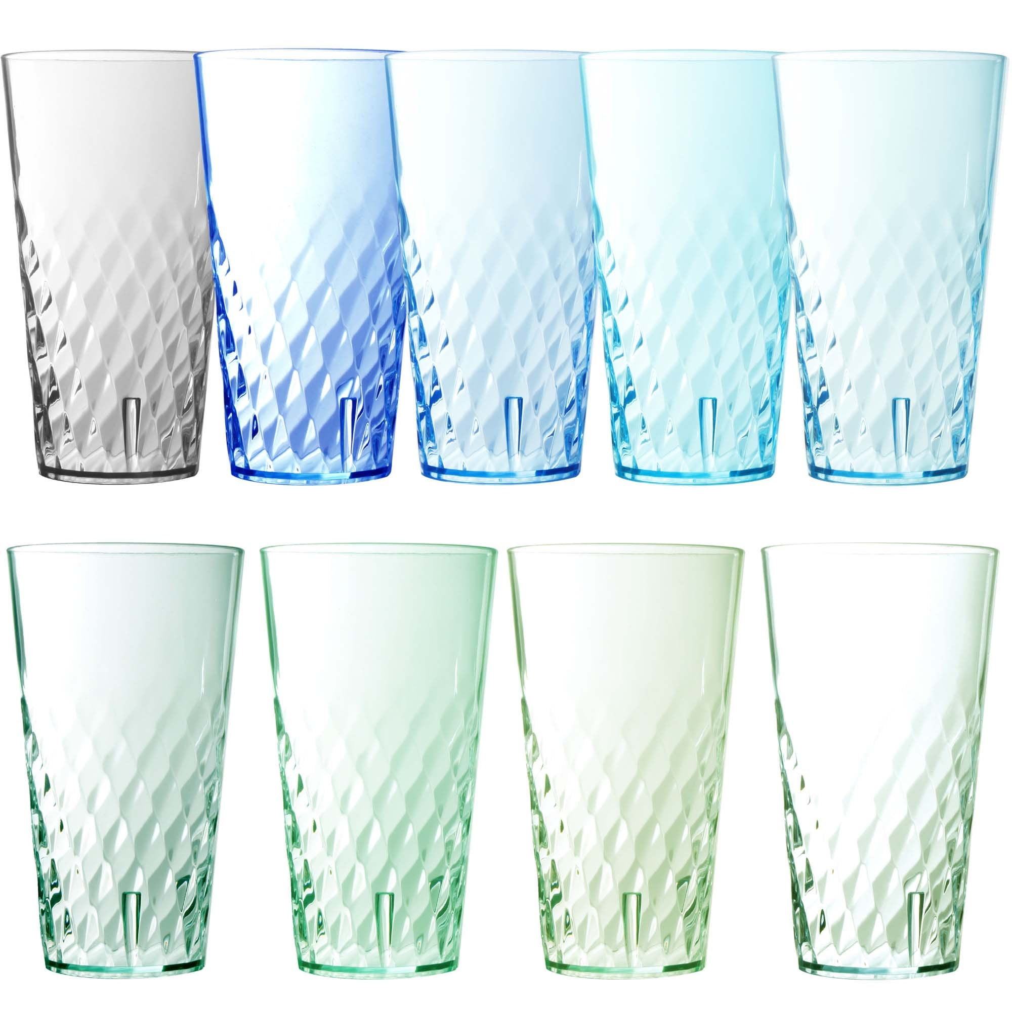 9 Pack 24OZ Plastic Tumblers, Plastic Glasses, Cafe BreakResistant