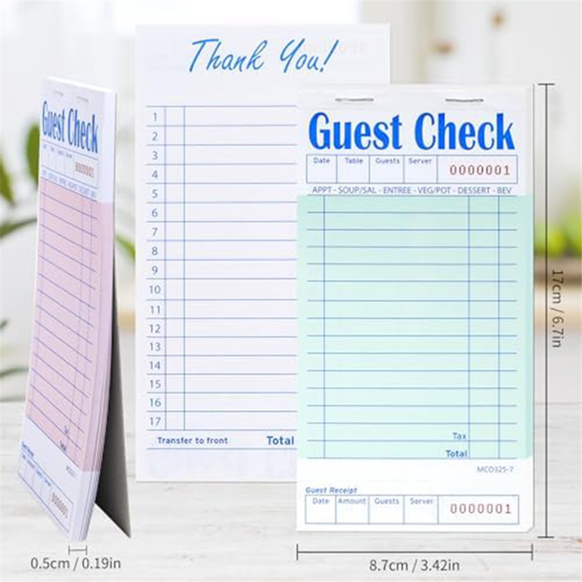 9 Pack(450Sheets) Guest Check Books for Servers Server, Note Pads