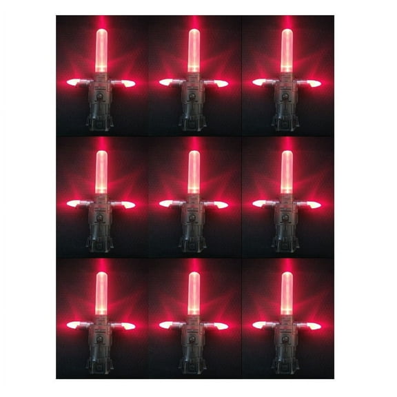 9 Pack - 6" LED Glow Light Up Galaxy Star Saber Sword Mini Candy Dispenser Set for Themed Parties, Bulk Party Favors and Cosplay