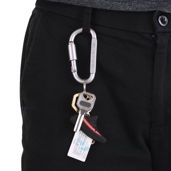 9 Pack Aluminum Alloy D-Ring Locking Carabiner Set, 3.2 inch / 8.2 cm, Multicolor