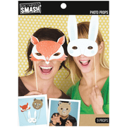 9 Pack Animal Mask Photo Prop Set, Includes Bear, Fox, Rabbit Masks, Fun Party Costume Accessories for Dress Up, Photo Booths, Birthdays, Events, Playtime, Any Occasions