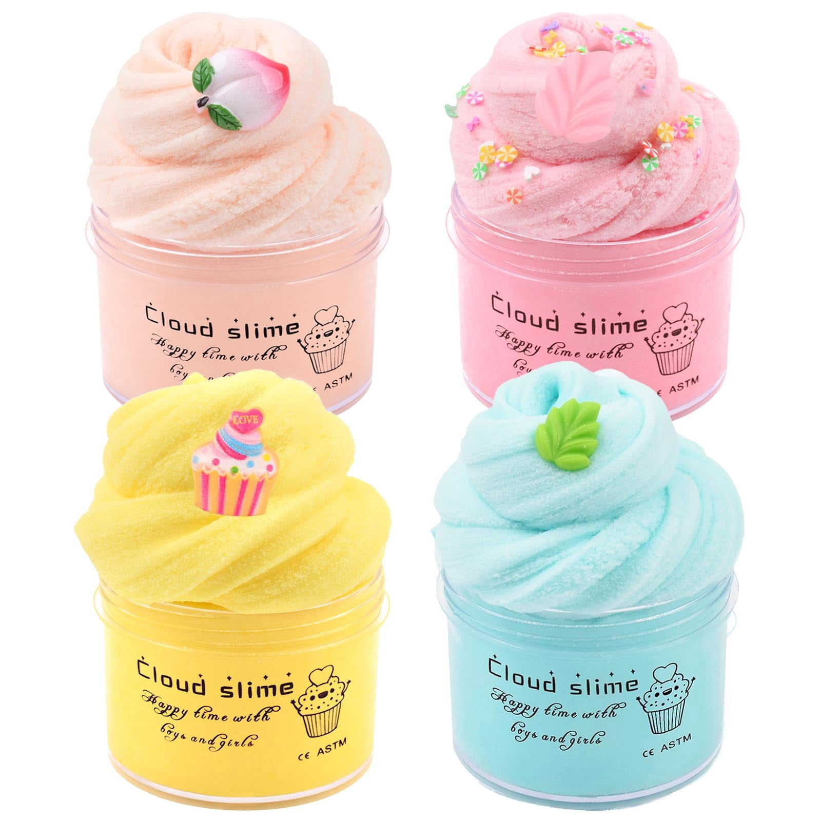 9 Pack Axolotl Slime Kit, with 3 Jelly Cube Crunchy Slime 3 Cloud Slime 3 Butter Slime, for Girls and Boys Party Favors, Stress Relief Toy for Kids, School Education