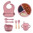 thumbnail image 1 of 9 Pack Baby Feeding Set, Silicone Toddlers Weaning Feeding Sippy Cup with Straw and Lid Baby Feeding Supplies Set, Weaning Utensils for Babies & Toddlers 6+ Months, Microwave & Dishwasher Friendly, 1 of 8
