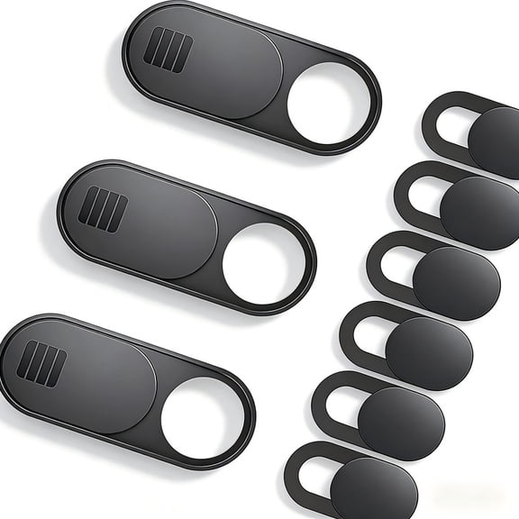 9 Pack Black Privacy Webcam Cover Slider, 3 Large 6 Small Camera Cover for Laptop, Cell Phone, PC Tablet