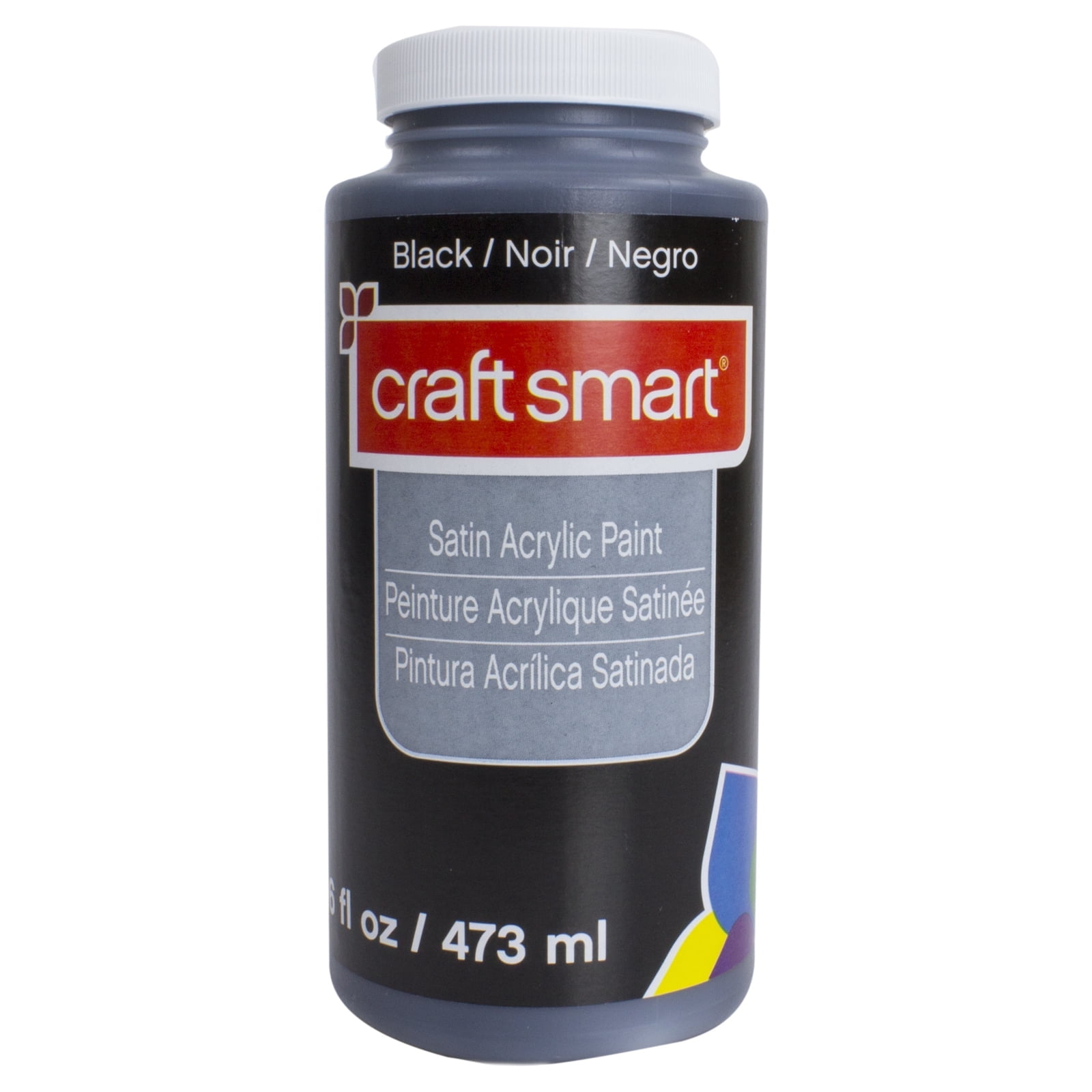 Craft Smart Black Satin Acrylic Paint, 16oz., 9 Pack