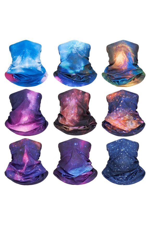 9-Pack Breathable Neck Gaiter Face Scarf Mask for Men Women: UV Sun Protection, Quick Dry, Wind & Sand Proof for Hiking, Cycling, Sports, Fishing