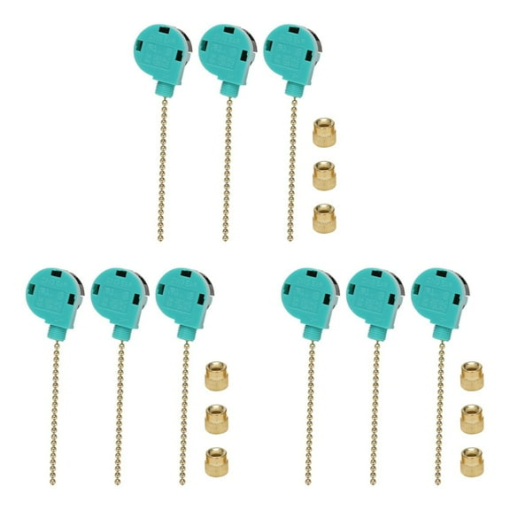 9 Pack Ceiling Fan Switch Switch Replacement Speed Control for Ceiling Fan Light, Wall Lamps, Cabinet Light A ZE-268S6