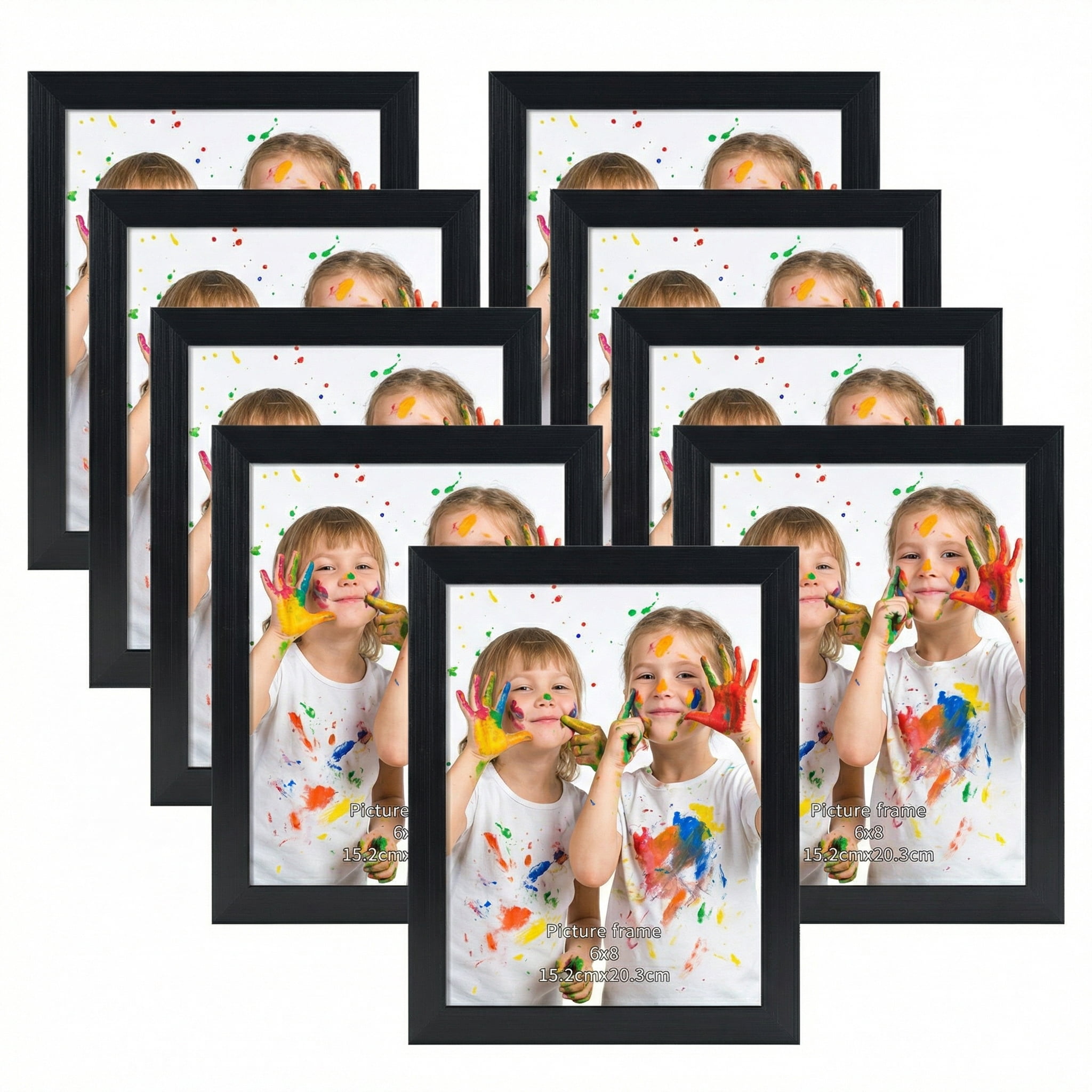 9-Pack Classic 6x8 Picture Frames for Wall or Tabletop