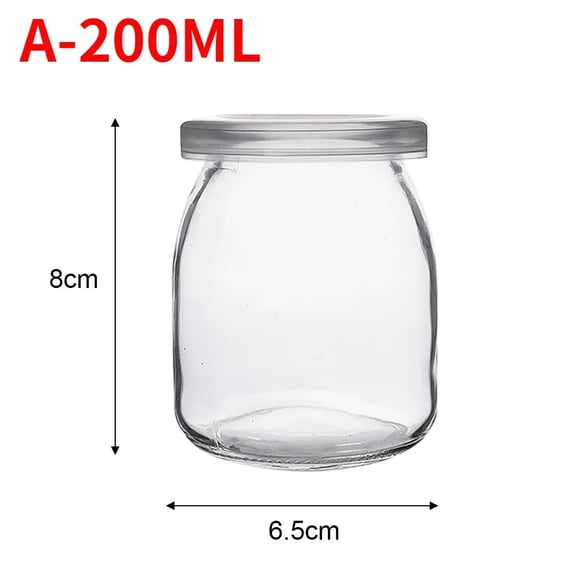 9-Pack Clear Glass Jars with Lids for Yogurt, Pudding, Jelly, Honey, and Dessert Storage – 100/150/200 mL Capacity, A-200ML