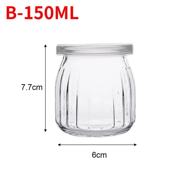 9-Pack Clear Glass Jars with Lids for Yogurt, Pudding, Jelly, Honey, and Dessert Storage – 100/150/200 mL Capacity, B-150ML