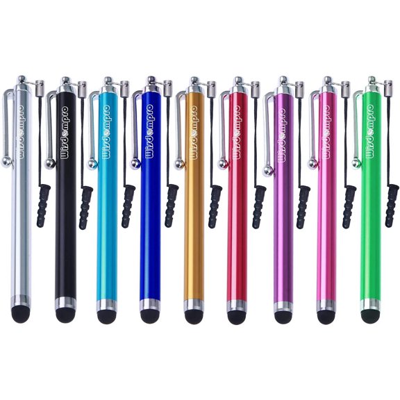 9 Pack Colorful Stylus Pens with Lanyard, Universal Touch Screen Styli for iPad, iPhone, Samsung & More