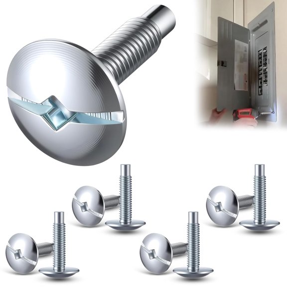 9 Pack Electrical Panel Screws for Square D Load Center, Zinc Coated Breaker Box Cover Screws, 1/4-Inch Thread Size Compatible with Siemens & Murray, QO & Homeline Panels Screw (Silver)