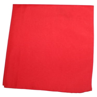 9 Pack Extra Large Cotton Plain Bandanas 27 x 27 Inches - Party and Decoration -