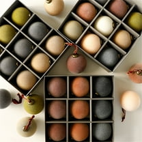 9-Pack Flocked Velvet Christmas Tree Ball Ornaments Set, Decorative Hanging Baubles, Shatterproof Plastic Decorations for Xmas Tree, Wreath, Garland, 80mm/3.15 Inches