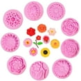thumbnail image 1 of 9 Pack Flowers Fondant Molds Silicone Flowers Molds for Cupcake Dessert Chocolate Jelly Cookie Decor, Jewelry, Pastry, Handmade Soap Mould Candy Making, 1 of 6